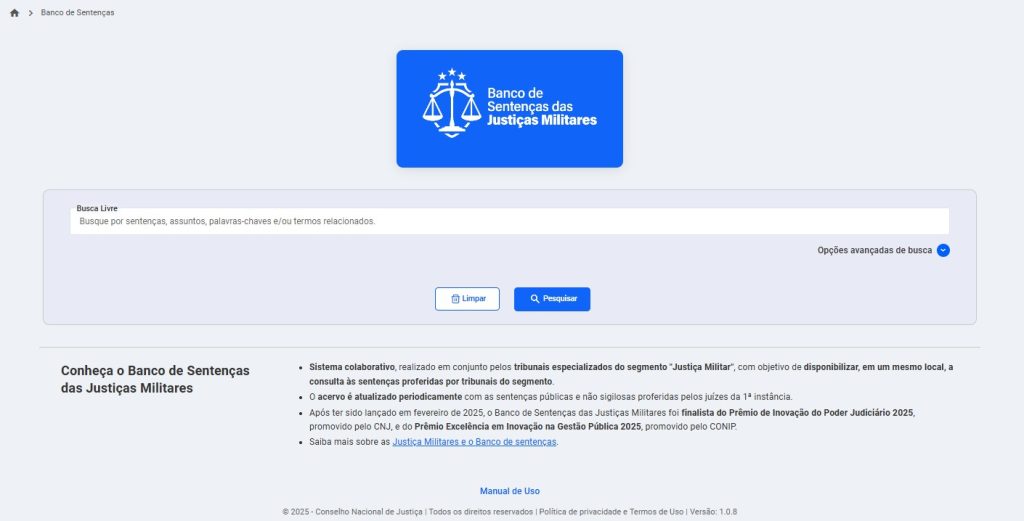 Banco de Sentenças das Justiças Militares
