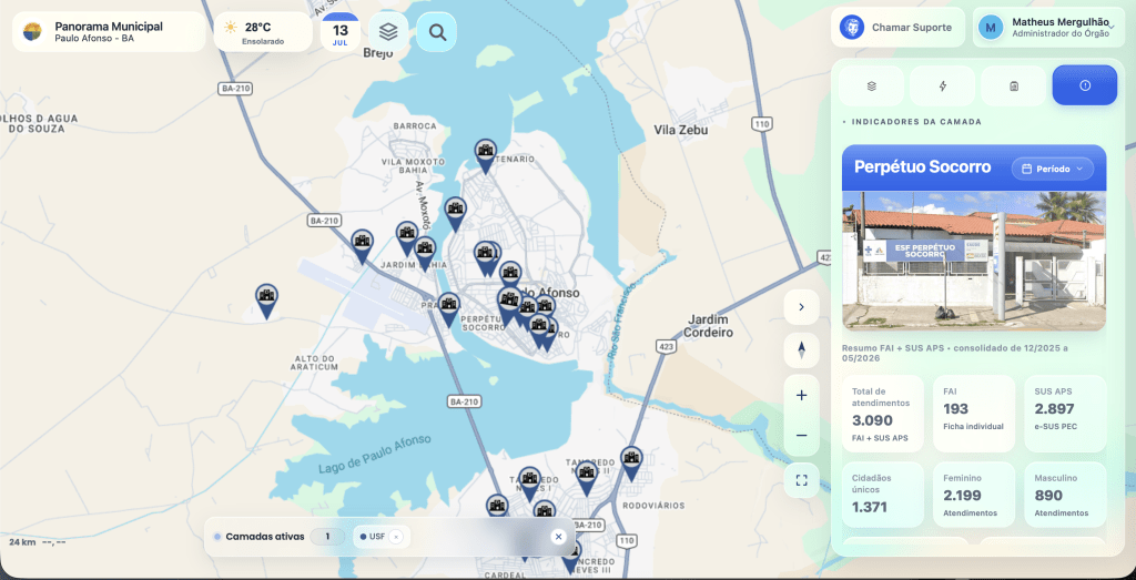 Panorama Municipal de Paulo Afonso: plataforma integrada de inteligência de dados e informações geoespaciais para o planejamento e a gestão pública municipal.